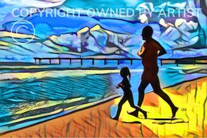 Posters Prints New Brighton: Dash For A Dip