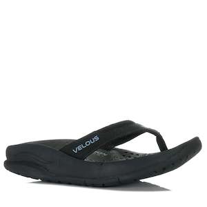 Unisex Sandals: Velous Oceanside Flip Black/Light Blue