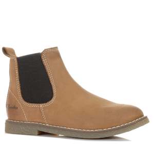 Kids Boots: Clarks Chelsea II Tan Waxy Leather