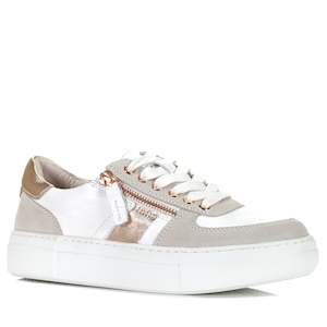 Womens Sale Sneakers: Alfie & Evie Miller White/Rose Gold
