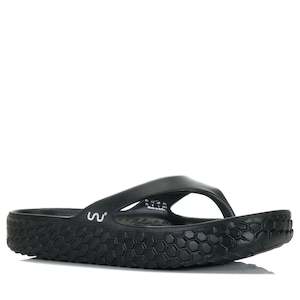 Womens Flat Sandals: DoubleU Kyoto Black
