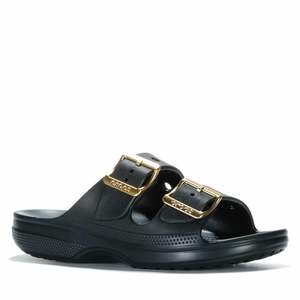 Crocs Metallic Buckle Saturday Sandal Black