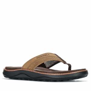 Mens Sandals: Merrell Cove Leather Flip Men's Coffee