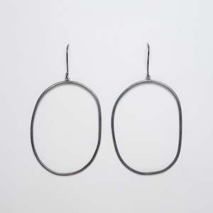 Jewellery: Oxidised sterling silver hoops by Amy Iddles of Sefton, New Zealand