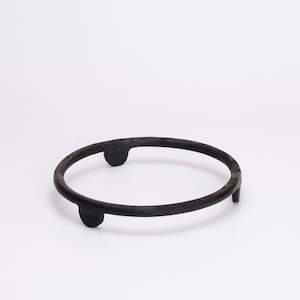 Fire blackened steel trivet made in Banks Peninsula, New Zealand