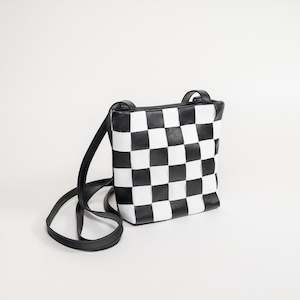 Crossbody woven leather bag by Mason made in Christchurch, New Zealand, two colours