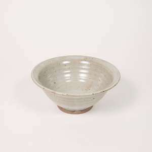 Under 100: Lipped bowl by Driving Creek Pottery made in the Coromandel, Aotearoa, two colours