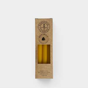 All: Beeswax household candle 6-pack, made by National Candles in Wellington, Aotearoa