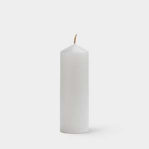 All: Coloured pillar candle made by National Candles in Wellington, Aotearoa