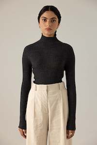 Essence Fine Turtleneck - Charcoal