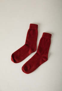 Sibling Socks: Possum Merino Socks - Crimson