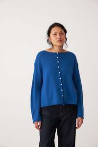 Doll's Reversible Cardigan - Azure