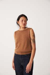Tops Vests: Star Vest - Brown Sugar