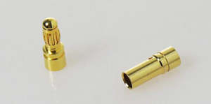 Electronics: Dual Sky DB4 SET Motor Bullet Plug Male/Female (3 pairs w/ shrink tube), D = 4.0mm