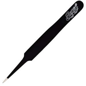Excel 4.5" Straight Point Tweezer (Black)