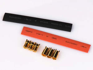 Connectors Plugs Wire: Dual Sky DB6 SET Motor Bullet Plug Male/Female (3 pairs w/ shrink tube)