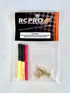 RC PRO Gold 3.5mm Male/Female Brushless Motor/ESC Bullet Plug set (3)