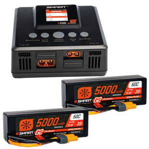 Chargersdischargers: Smart Powerstage 6S Surface Bundle: (2) G2 5000mAh 3S LiPo IC5 & S250 Charger