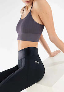 Warehouse Sale Activewear: WRUP Diwo Sport - High Waisted - 7/8 Length - Black with Lurex Waistband