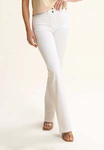 Full Price Items 1: WRUP SNUG Jeans - High Waisted - Flare Length - White