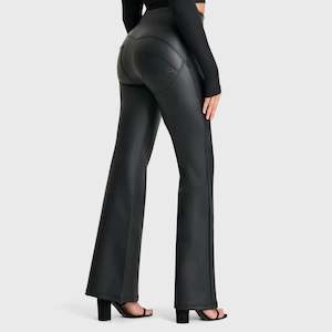 WRUP Faux Leather - Super High Waisted - Super Flare - Black