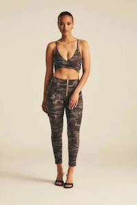 WRUP Cargo Fashion - High Waisted - 7/8 Length - Grey Camo