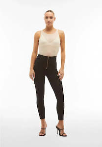 WRUP Cargo Denim - High Waisted - 7/8 Length - Black Denim