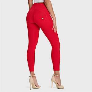 WRUP Fashion - High Waisted - 7/8 Length - Red