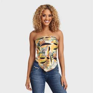 Bd60: Multiway Scarf Top - Floral Orange