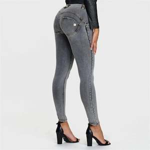 WRUP Denim - Mid Rise - Full Length - Grey + Yellow Stitching