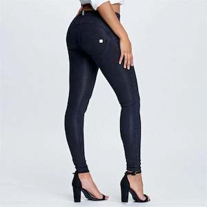 WRUP Denim - Mid Rise - Full Length - Black + Black Stitching