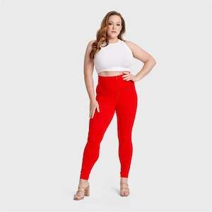 WRUP Curvy Fashion - Zip High Waisted - Full Length - Red