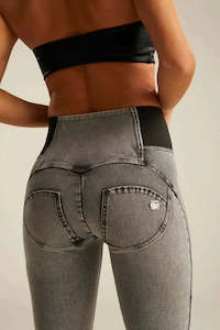 Picked For You Black High Waist: WRUP Denim with Elastane Side - High Waisted - Full Length - Grey + Black Stitching