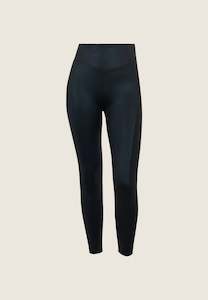 Womens Fashion Booty Shaping Pants: WRUP Fashion with Panels and Gold Detail - High Waisted - 7/8 Length - Black