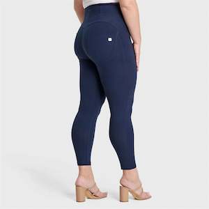 WRUP Curvy Fashion - Zip High Waisted - 7/8 Length - Navy Blue