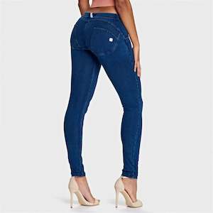 Picked For You Blue Low Rise: WRUP Denim - Low Rise - Full Length - Dark Blue + Blue Stitching