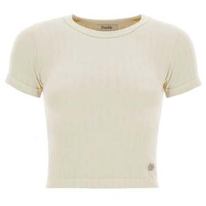 Ribbed T Shirt - Cream