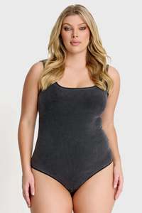 Freddy Womens T Shirts Tops: Scoop Neck Bodysuit - Black Denim