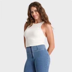 Under 50: Ribbed Tank Top - Cream