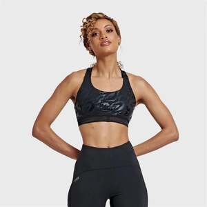 Under 50: Sports Bra Tonal Zebra Print - Black