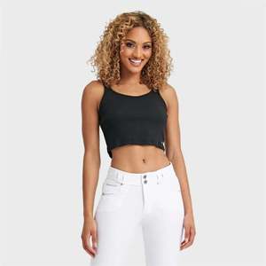 Under 50: Cotton Ribbed Cami - Black