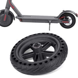Xiaomi M365 solid or air tyre pre mounted on the rear wheel.