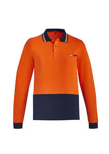 Hi Vis: Men's Hi Vis Cotton Long Sleeve Polo
