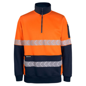 Hi Vis: Hi Vis 330g 1/2 Zip Segmented Tape Fleece