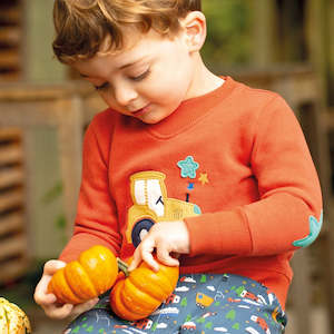 Frugi: Falun Red Tractor Cotton Jumper (12-24 months)