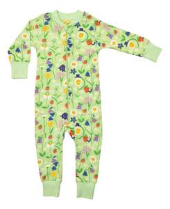 Duns Sweden More Than A Fling 1: Happy Flower Patina Green Zipsuit (5-12 years)
