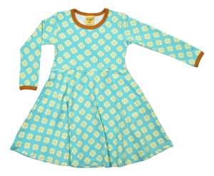 Duns Sweden More Than A Fling 1: Clover - Capri Blue Long Sleeve Skater Dress (4-13 years)