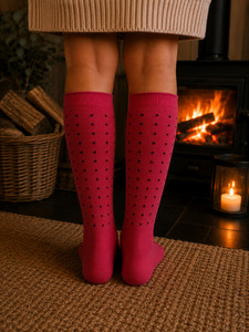 Socks Undies: Watermelon Merino Blend Knee High Socks (Women's Shoe Size 5 - 11)