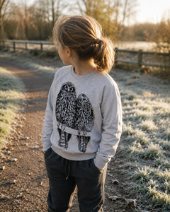 Ruru/Morepork (Grey Marle) Sweatshirt (2-12 years)