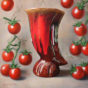 Provencal Glazed Pottery Horn Vase